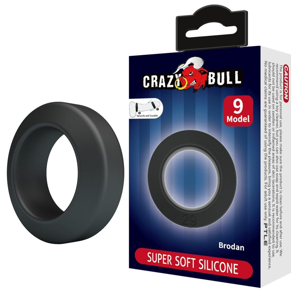 Pierścień erekcyjny silikonowy Crazy Bull Brodan wodoodporny 3,8 cm