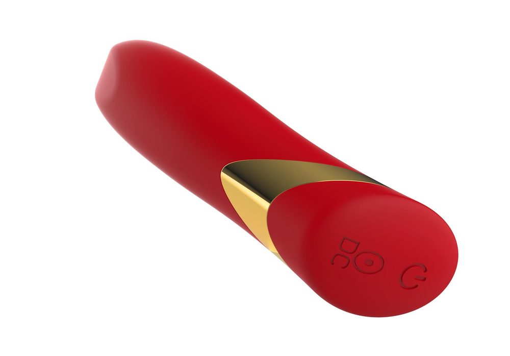 Wibrator szminkowy silikonowy czerwony B Series Cute USB 10 cm