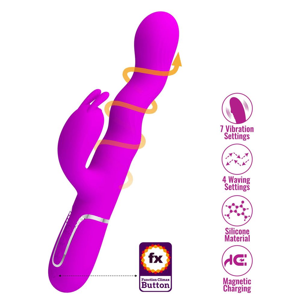 Wibrator króliczek falujący Pretty Love Laursen fioletowy USB