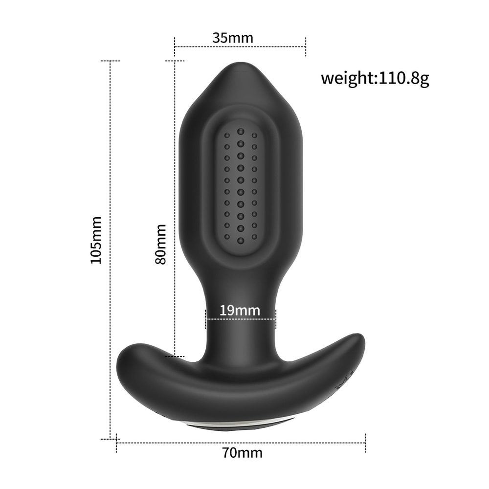 Wibrujący korek analny Bliss APP silikonowy USB