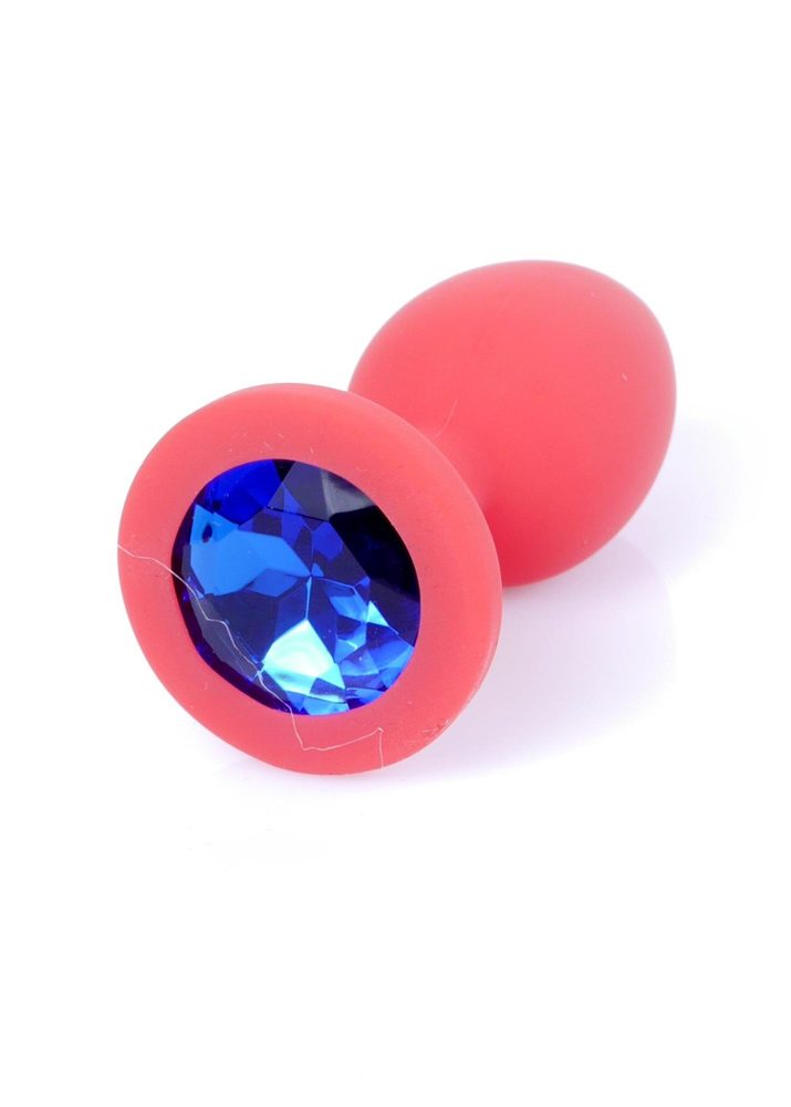 Korek analny silikonowy z diamentem MyLove Toys czerwony 7 cm