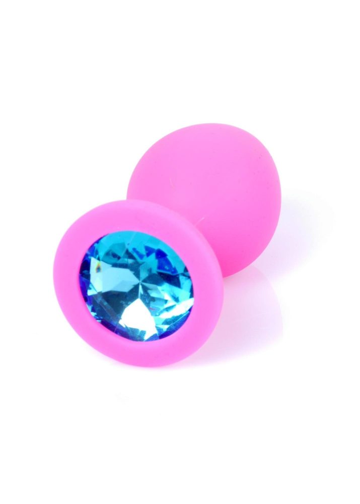 Korek analny silikonowy różowy z diamencikiem MyLove Toys 8 cm