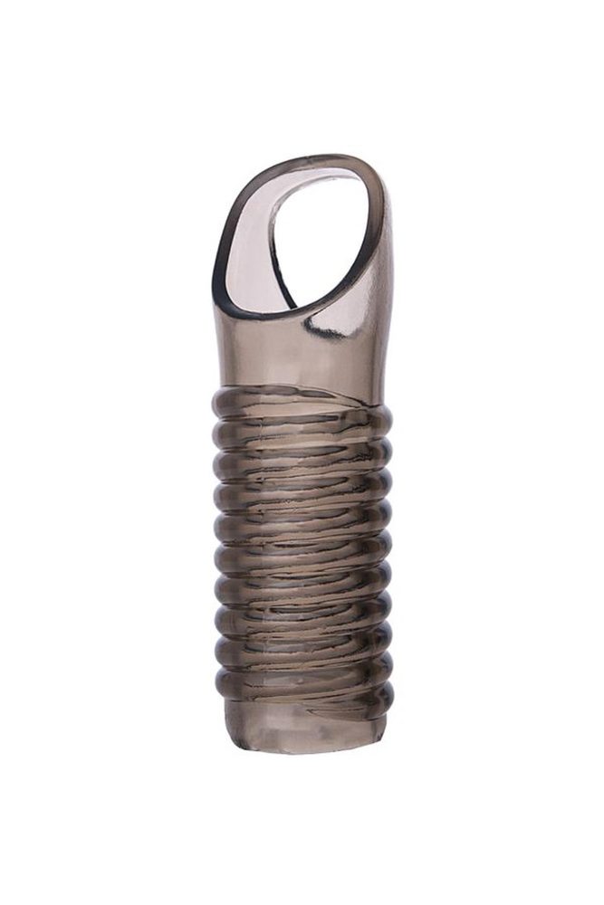 Nakładka na penisa XLover TPE przezroczysty czarny 11 cm