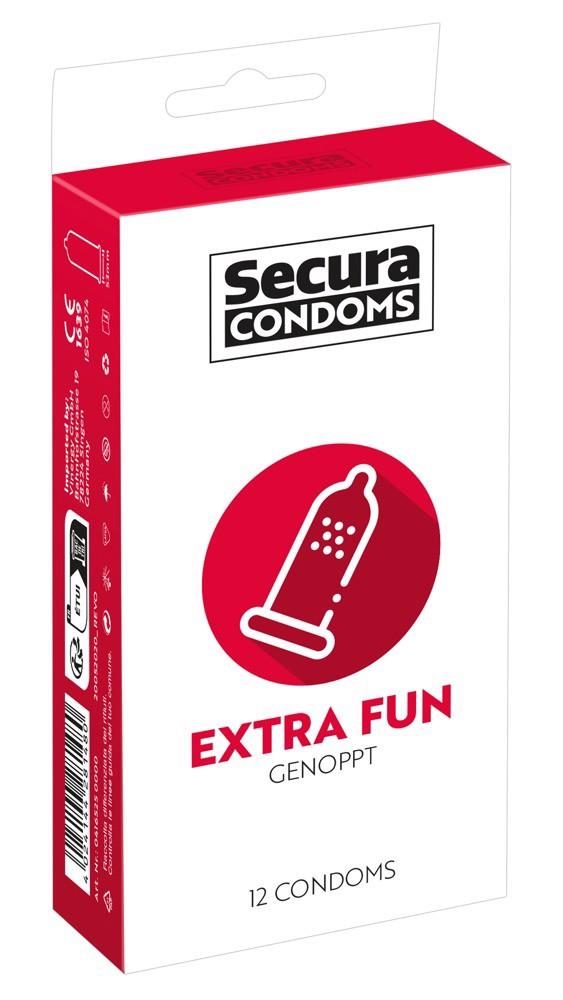 Prezerwatywy prążkowane Secura Extra Fun 12 sztuk 18 cm