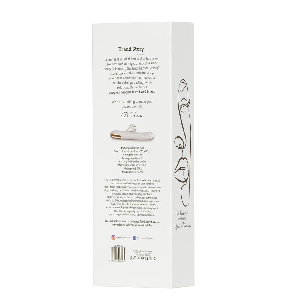 Wibrator silikonowy 3 rotacje 7 lizania B Series Fox 24 cm