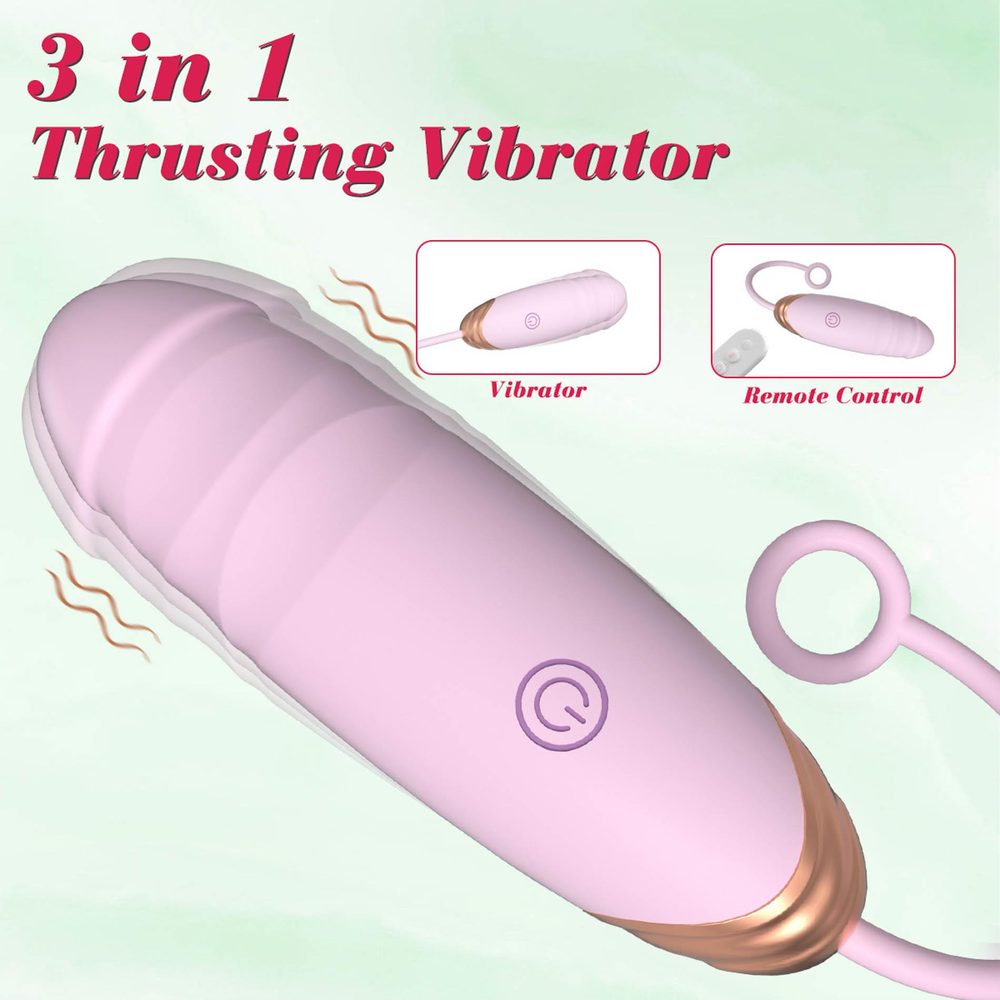 Vibrating Silicone Love EGG USB 7 vibration and thrust functions / Remote control Pink