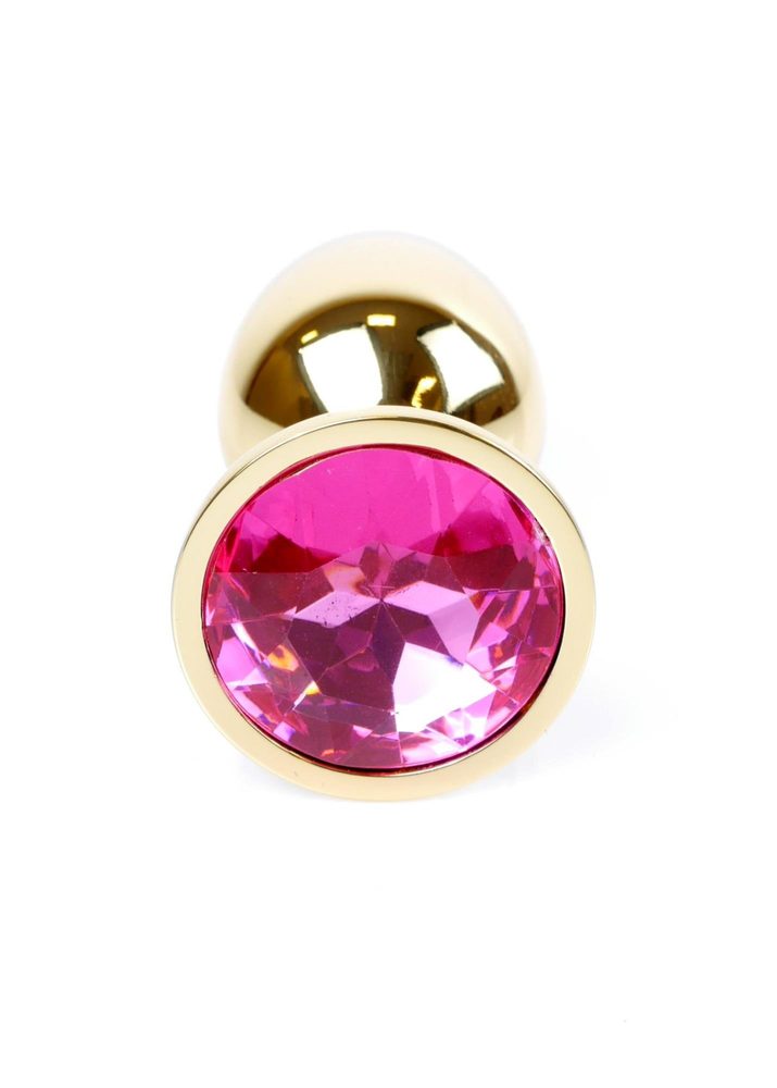 Stalowy korek analny z diamentem MyLove Toys różowy 7 cm