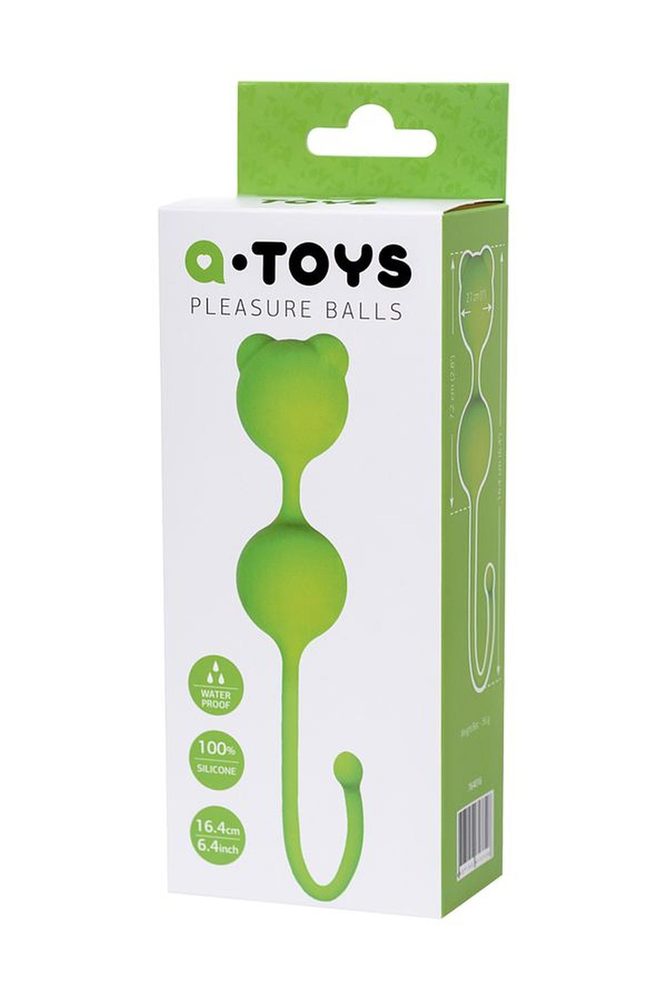 Kulki waginalne silikonowe A Toys Meeko zielone 16 cm