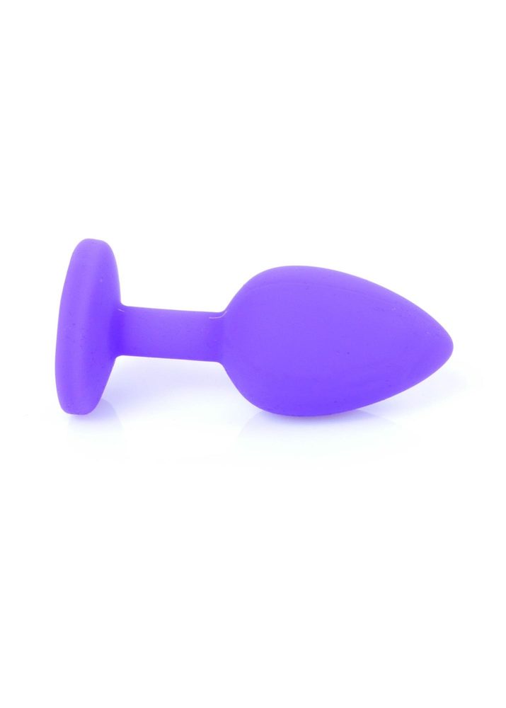 Biżuteria analna silikonowa MyLove Toys fioletowa z diamencikiem mała 7 cm