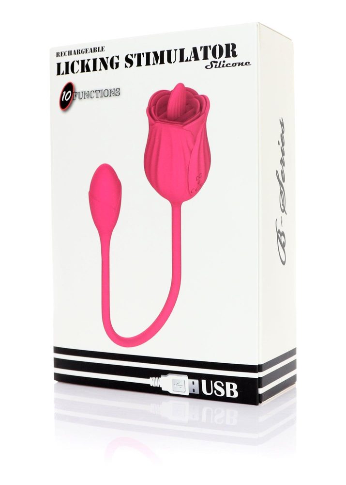 Stymulator liżący z wibrującym jajkiem silikonowy USB B Series Magic
