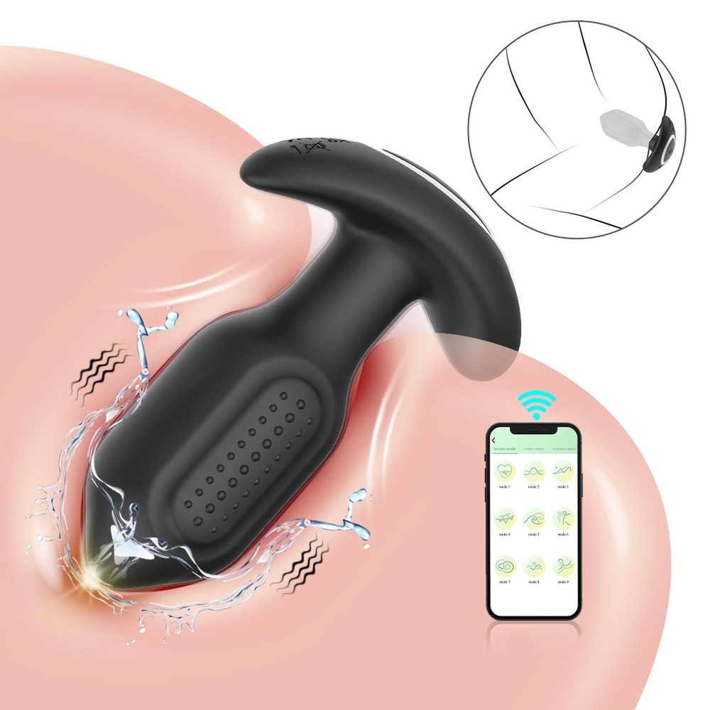 Wibrujący korek analny Bliss APP silikonowy USB