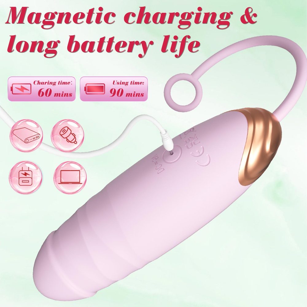 Vibrating Silicone Love EGG USB 7 vibration and thrust functions / Remote control Pink