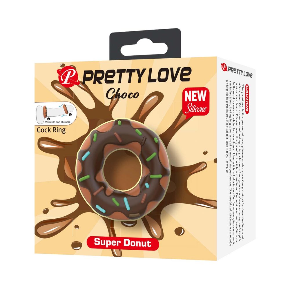 Pierścień erekcyjny Pretty Love Choco Super Donut silikonowy supermiękki