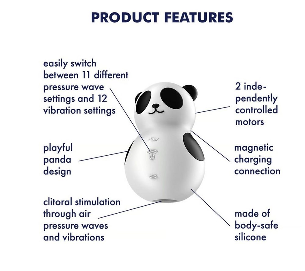 Stymulator łechtaczki Satisfyer Pocket Panda falami ciśnienia