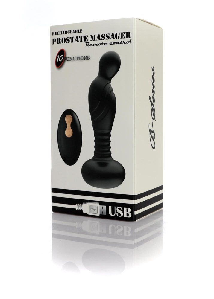 Masażer prostaty silikonowy 10 funkcji USB z pilotem B-Series Magic