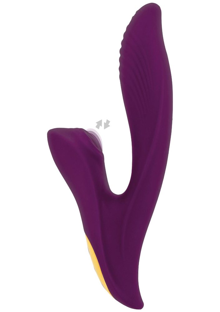 Wibrator silikonowy Athena Tapping Sensation fioletowy USB 20.5 cm