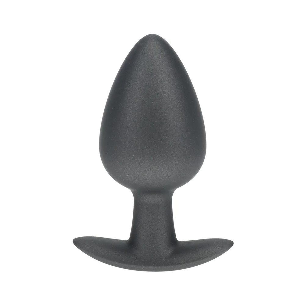 Smooth Silicone Anal Plug - Large - 3.5" / 8,9 cm - Gunmetal