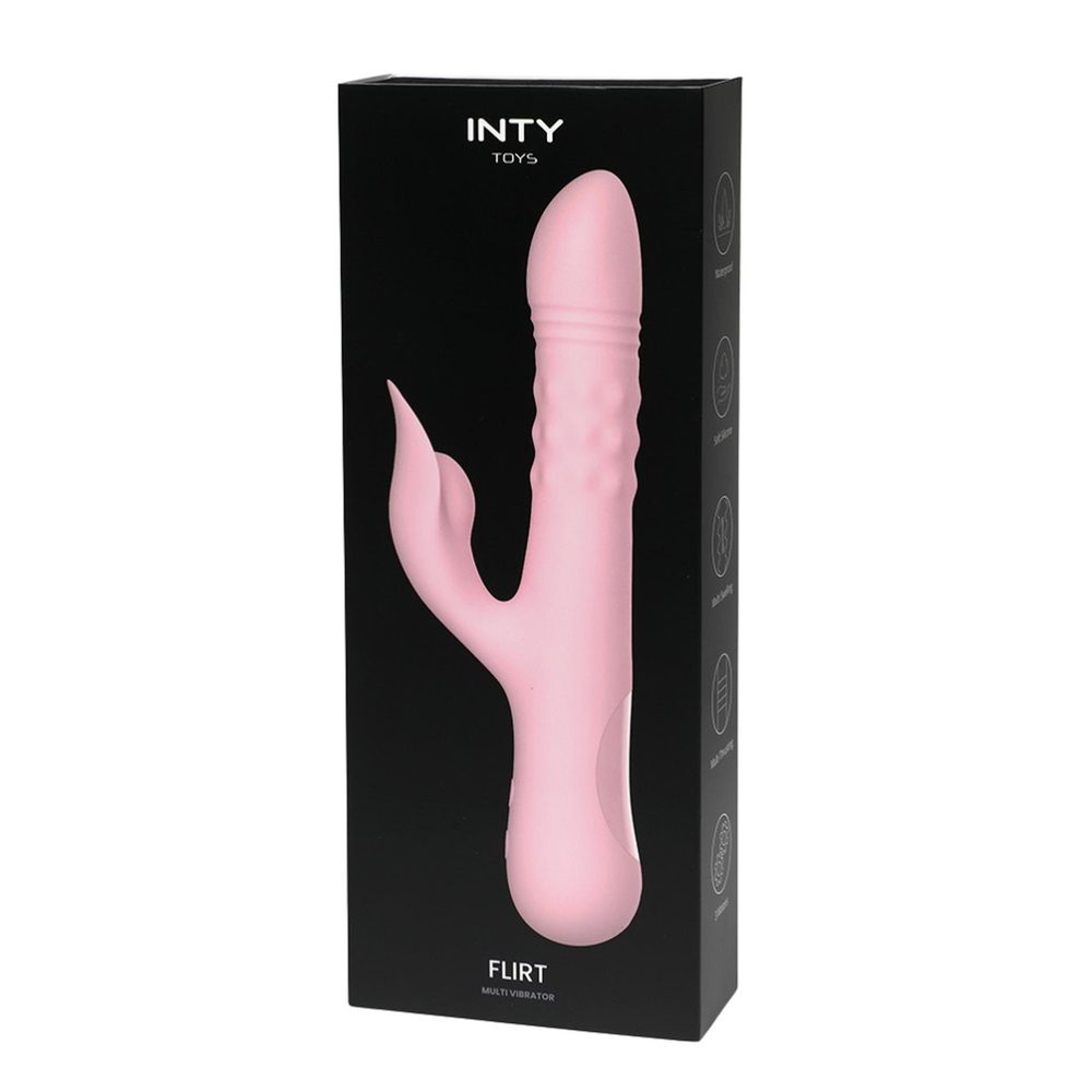 Wibrator króliczek INTY Toys Flirt różowy silikonowy USB 24 cm wodoodporny