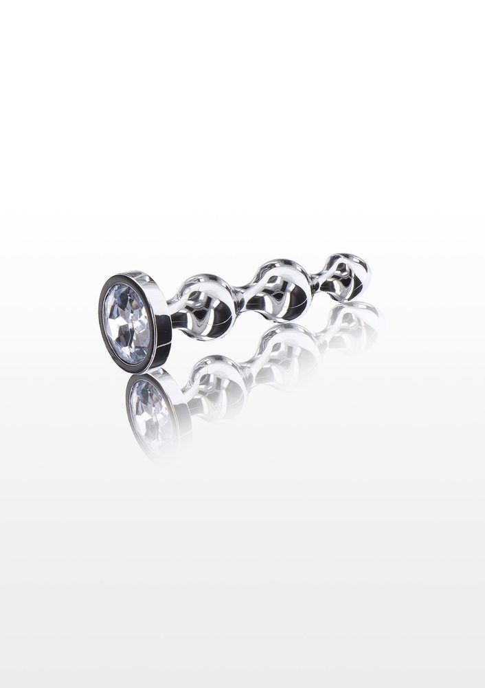 Korek analny Diamond Star Beads ToyJoy srebrny 10.5 cm