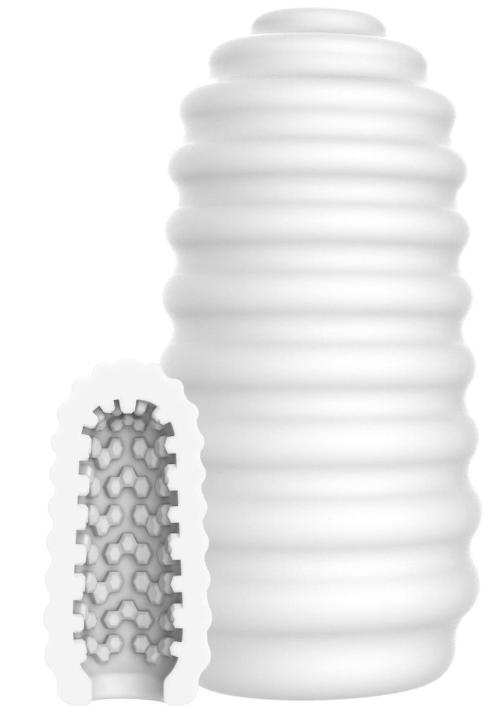 Masturbator TPE żeberkowy ToyJoy HERO Medium biały