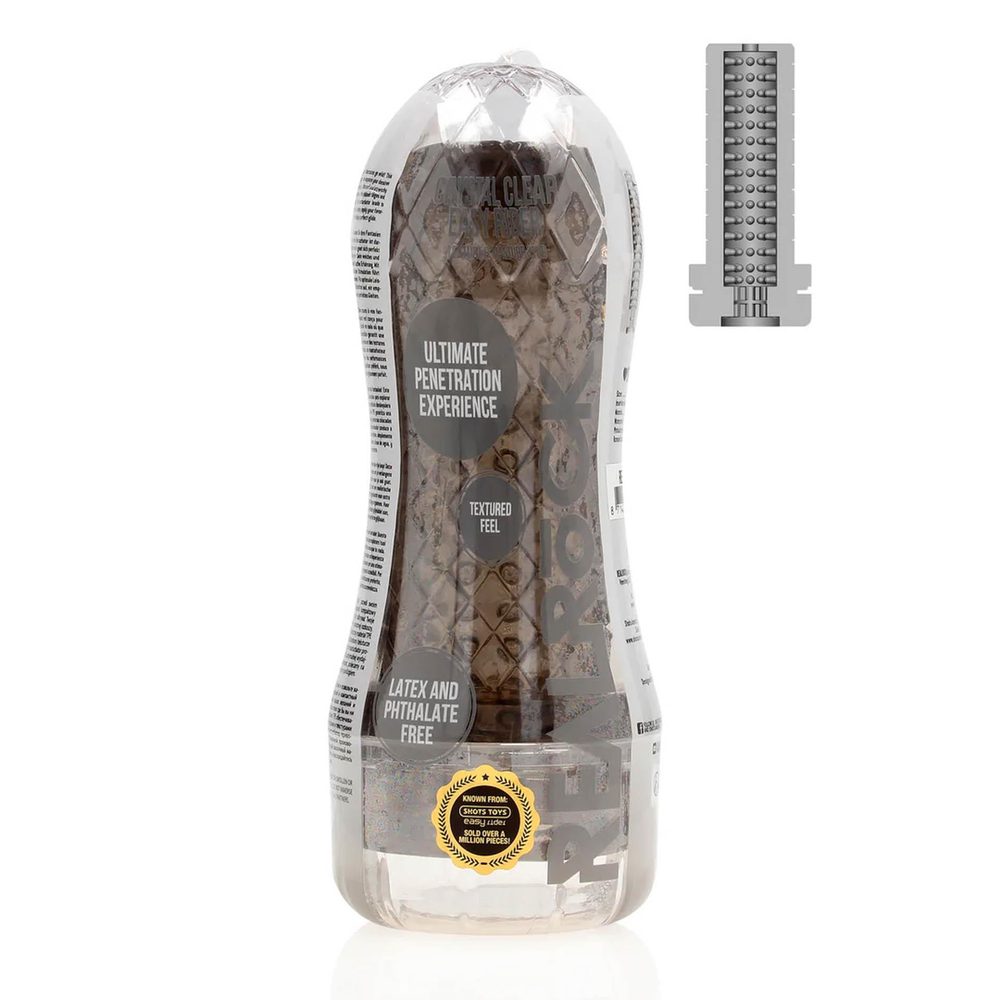 Masturbator teksturowany RealRock TPE czarny 21 cm