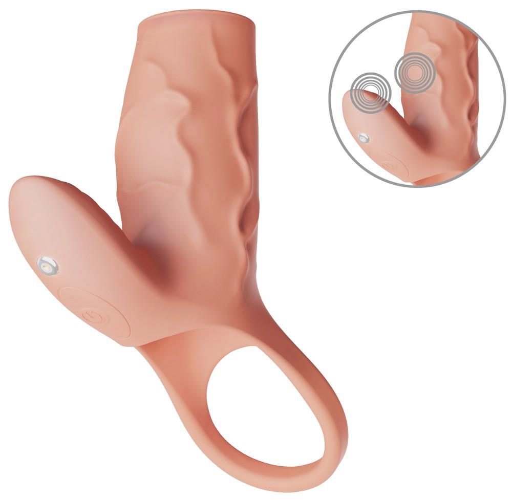 Nakładka silikonowa Realistixxx Real Sleeve Clit S z wibracjami USB