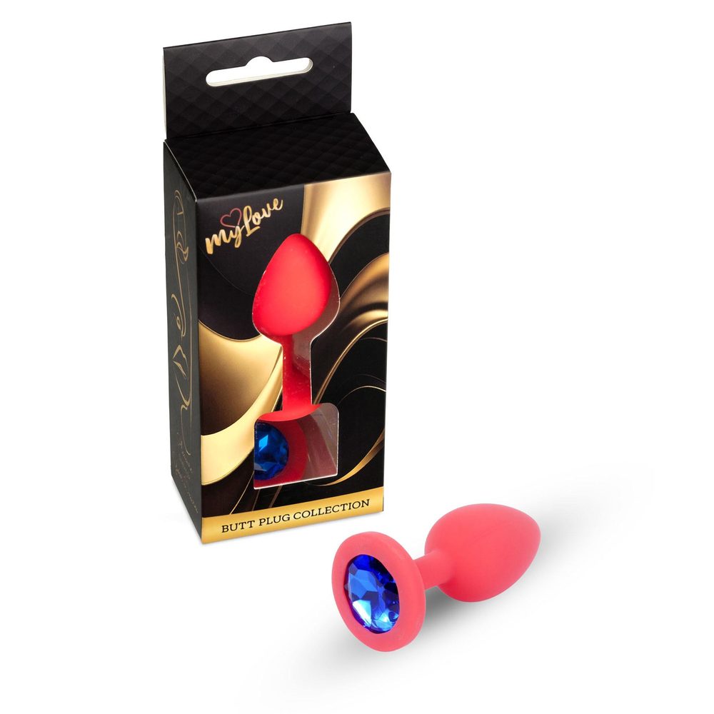 Silikonowa biżuteria analna MyLove Toys czerwona średnia 8 cm