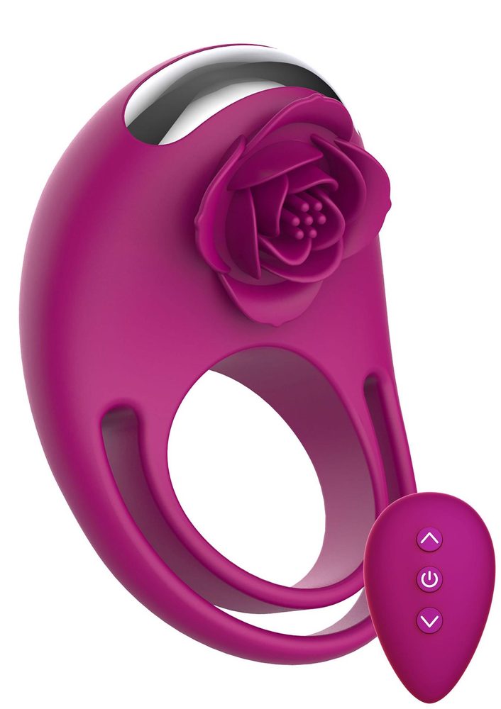 Pierścień wibrujący Put A Ring On It ToyJoy fuksja pilot USB