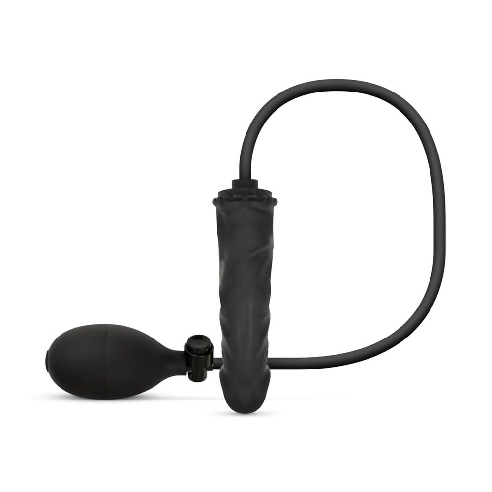 Pompowany korek analny EasyToys czarny 14,5 cm