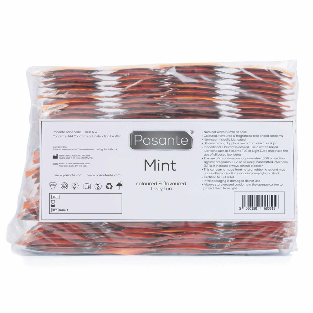 Prezerwatywy miętowe chłodzące Pasante Mint zielone 144 szt