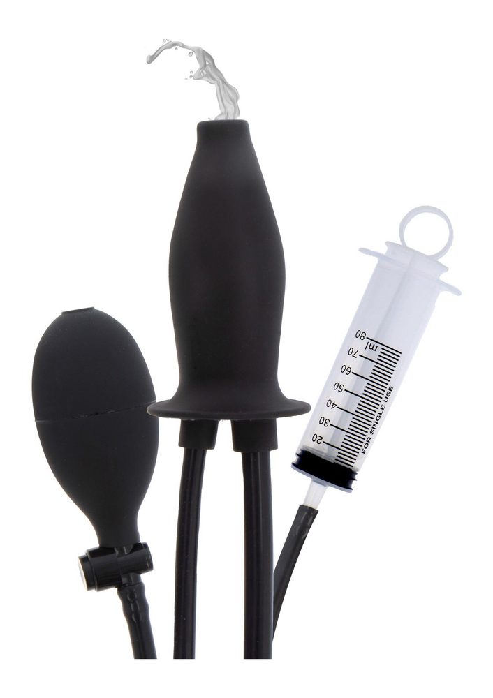 Korek analny pompowany silikonowy nawilżający Hidden Desire Extreme czarny