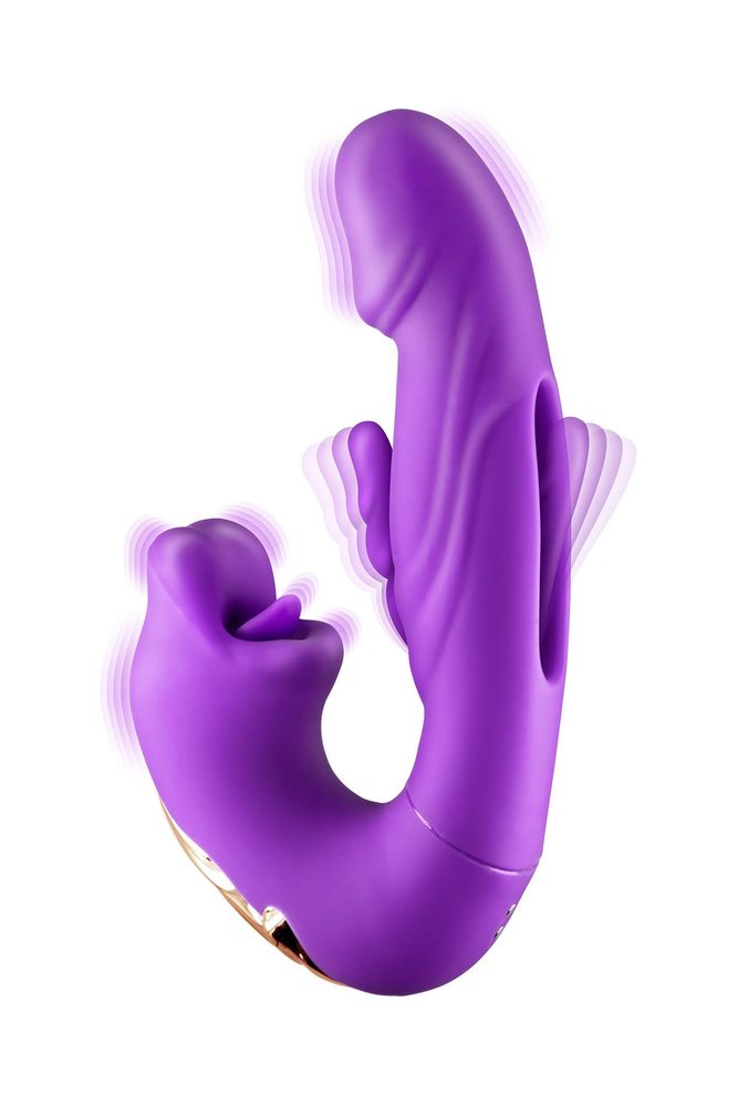 Wibrator króliczek Yoba Kissy 3w1 fioletowy USB 17,6 cm