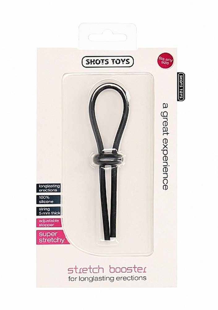 Pierścień erekcyjny Stretch Booster ShotsToys silikonowy czarny