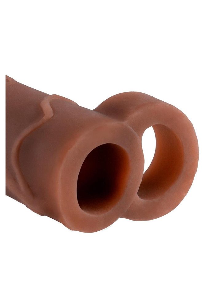 FANTASY X-TENSIONS PERFECT 2 INCH EXTENSION WITH BALL STRAP BROWN