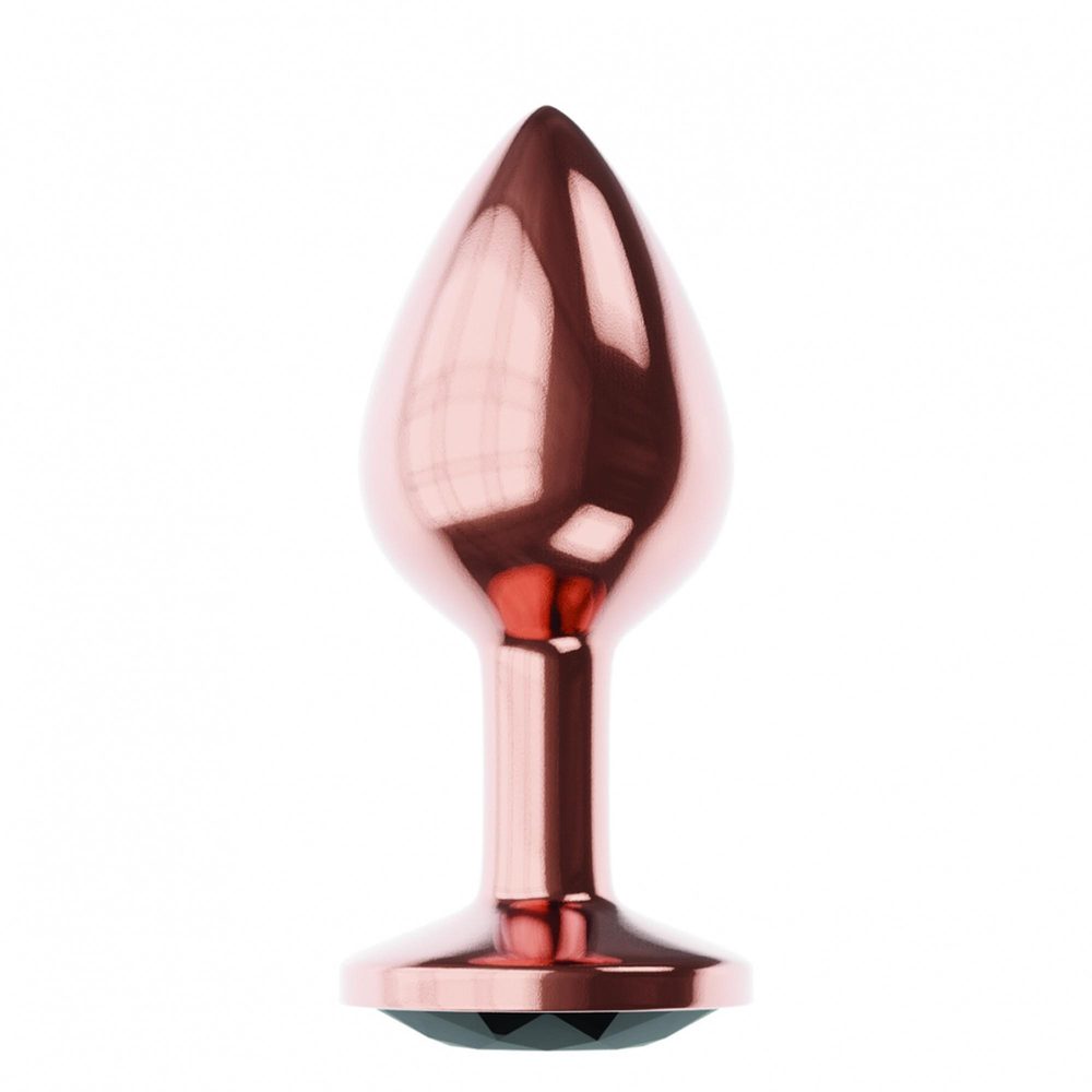 Korek analny metalowy Diamond Shine L różowe złoto 8,3 cm