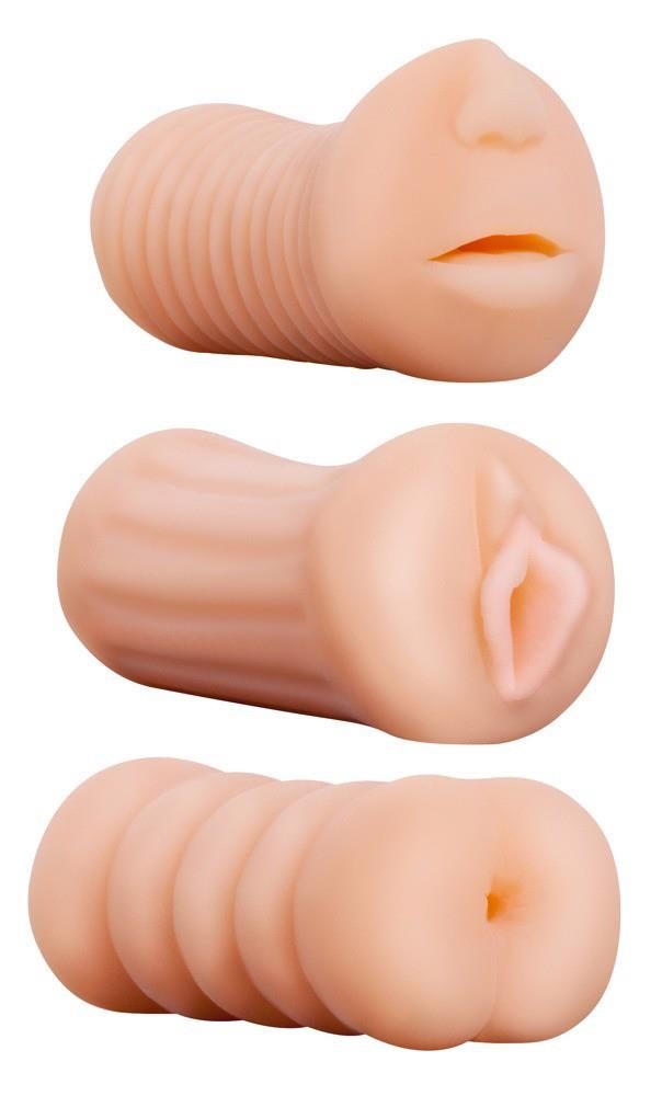 Zestaw trzech masturbatorów XXX To Go Threesome NMC TPR 10 cm