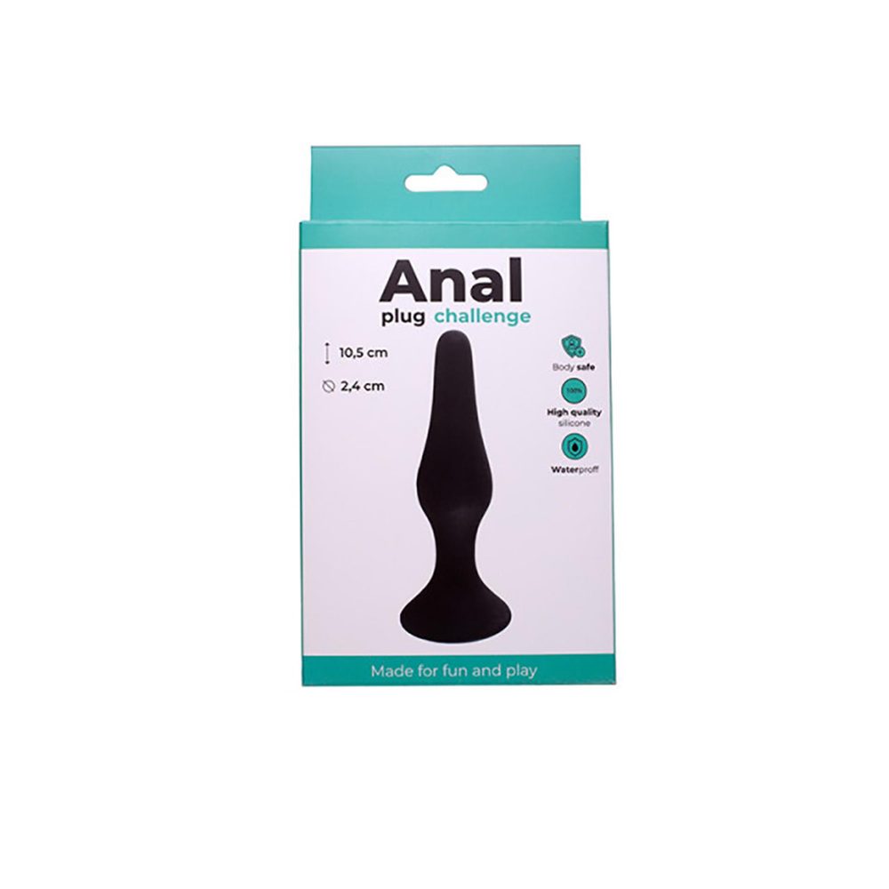 Korek analny silikonowy Fantasy mały czarny 10,5 cm