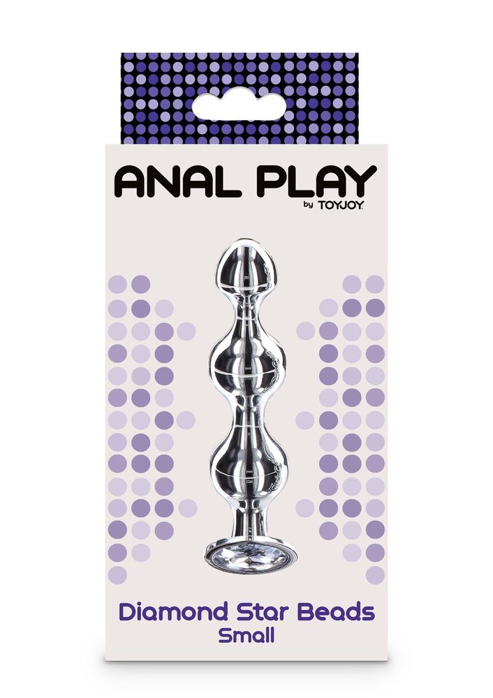 Korek analny Diamond Star Beads ToyJoy srebrny 10.5 cm