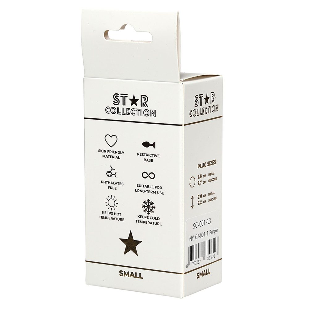 Korek Analny Star Collection Fioletowy S z Błękitnym Kamieniem