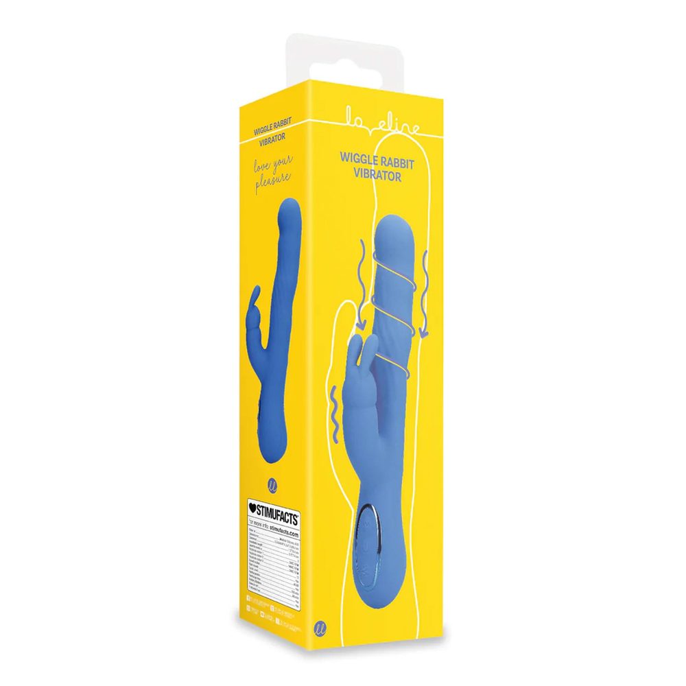 Wibrator króliczek Loveline Wiggle niebieski 24 cm