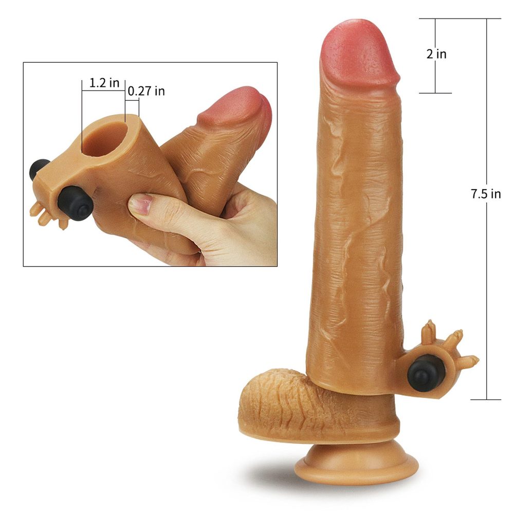 Przedłużka silikonowa wibrująca Lovetoy dodająca 5 cm
