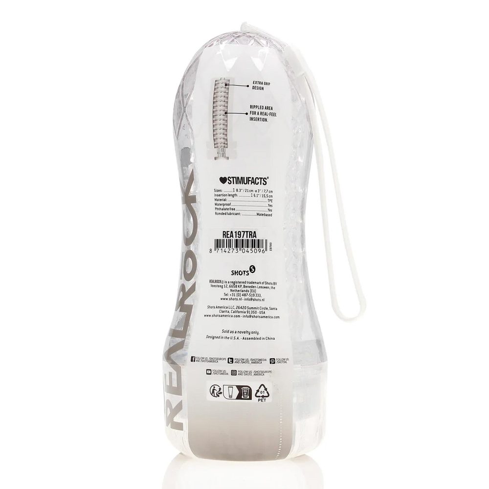 Masturbator teksturowany Easy Rider RealRock transparentny 21 cm
