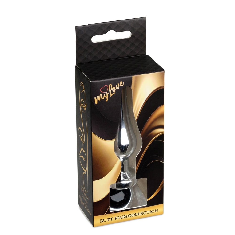 Srebrny korek analny z diamentem MyLove Toys 9,5 cm