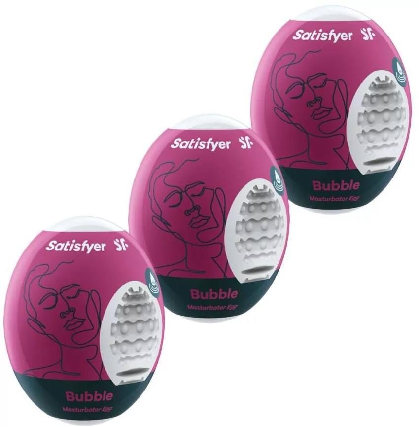 Masturbator jajka Satisfyer Bubble 3 szt fioletowy