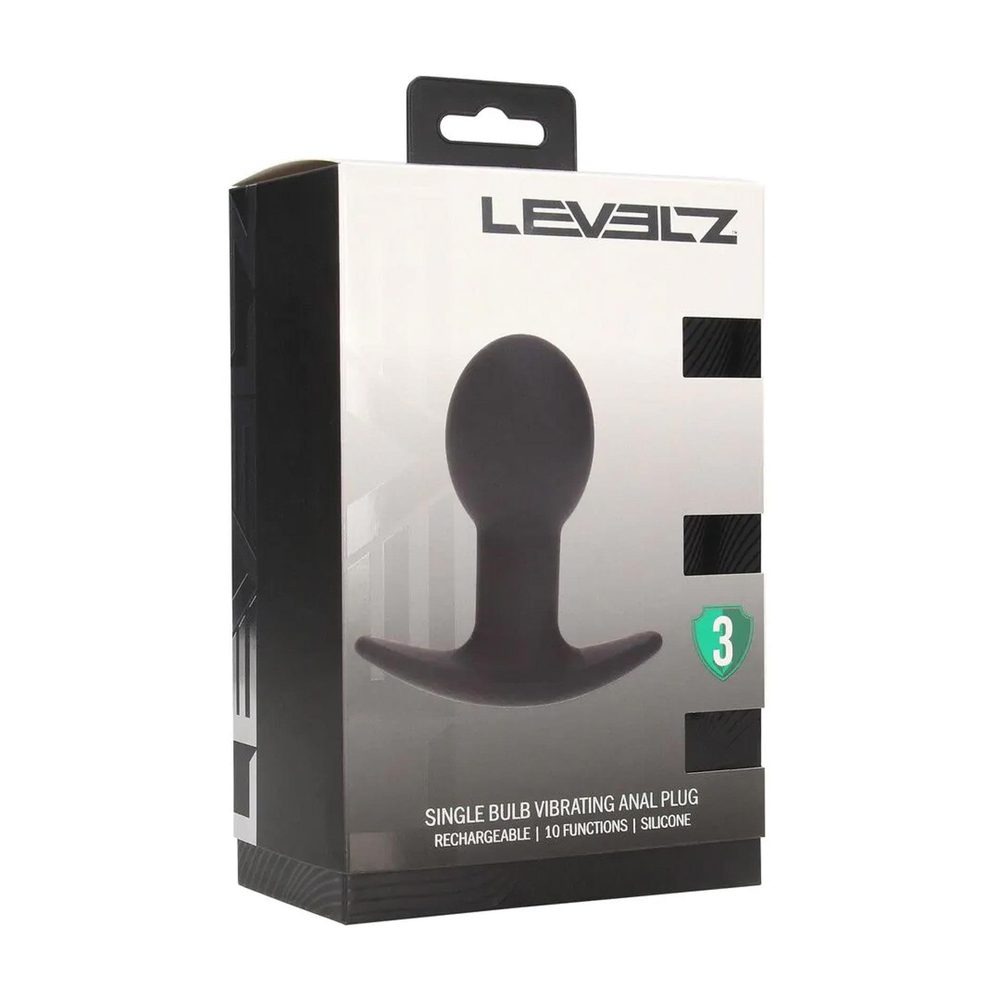 Korek analny wibrujący silikonowy Single Bulb Levelz czarny 9cm