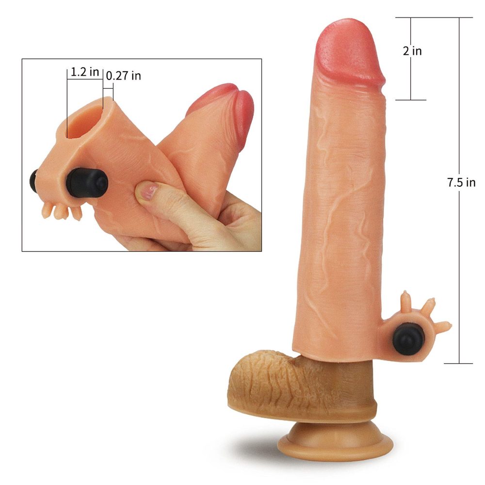 Wibrująca silikonowa przedłużka na penisa Lovetoy 5 cm