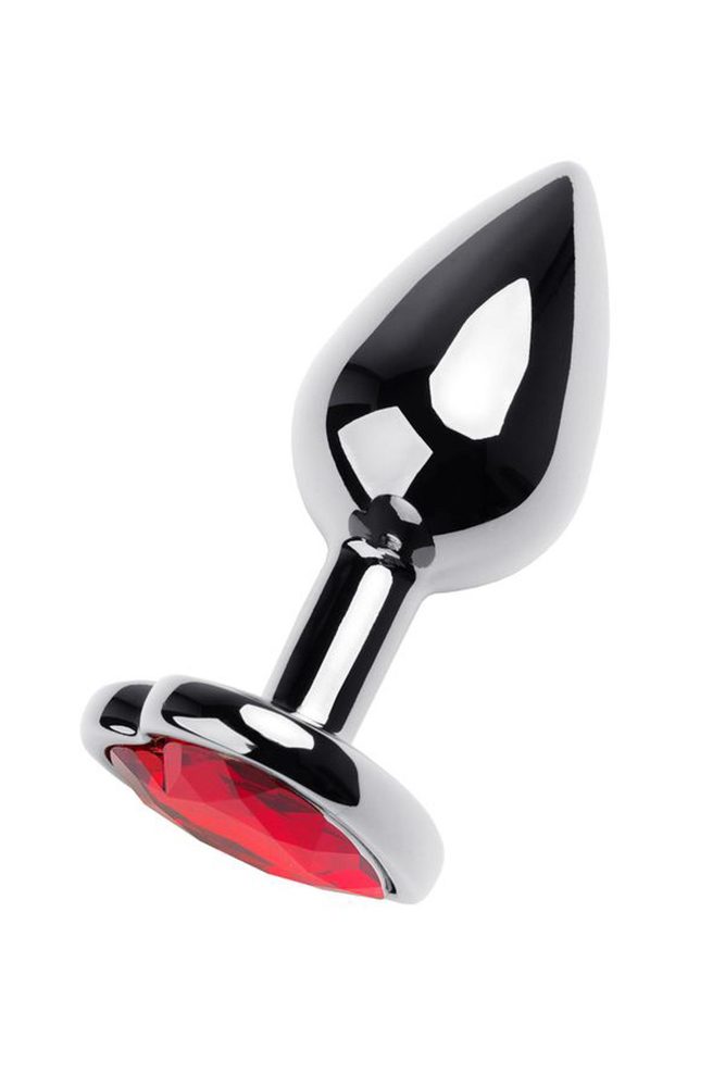 Korek analny srebrny z różowym sercem Metal by TOYFA 7 cm