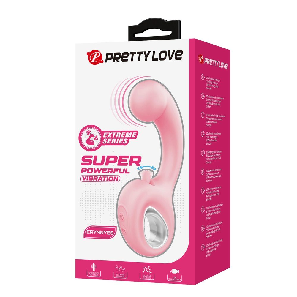 Stymulator łechtaczki z lizaniem Pretty Love Erynnyes silikonowy USB