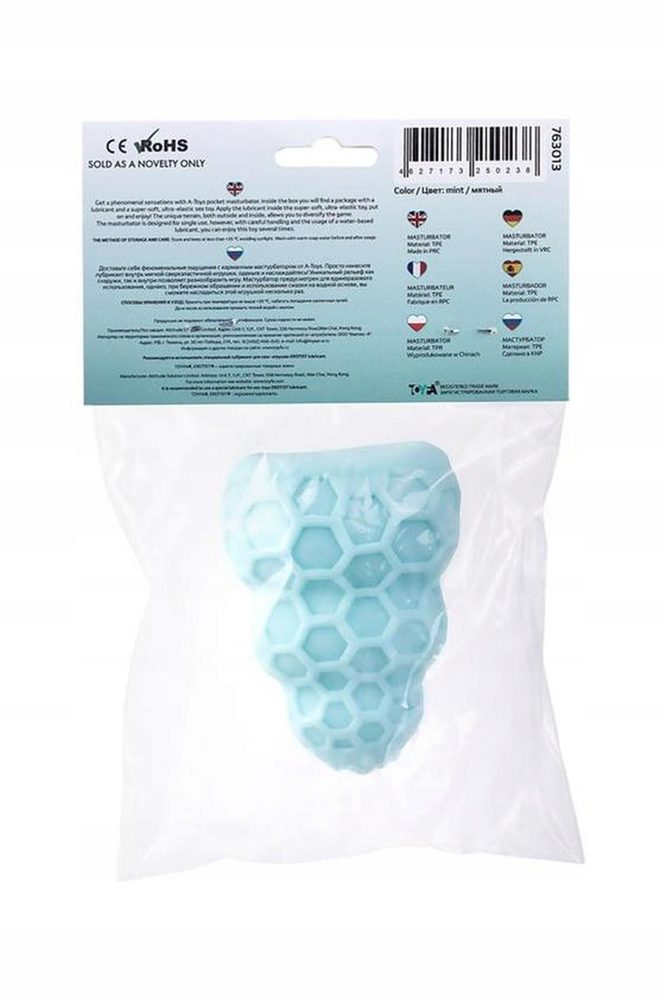 Kieszonkowy masturbator TOYFA A Toys pośladkowy niebieski 8 cm