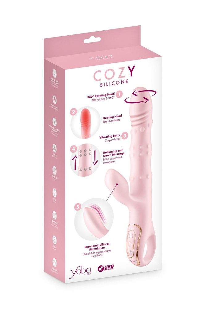 Wibrator króliczek Yoba Cosy podgrzewany różowy USB